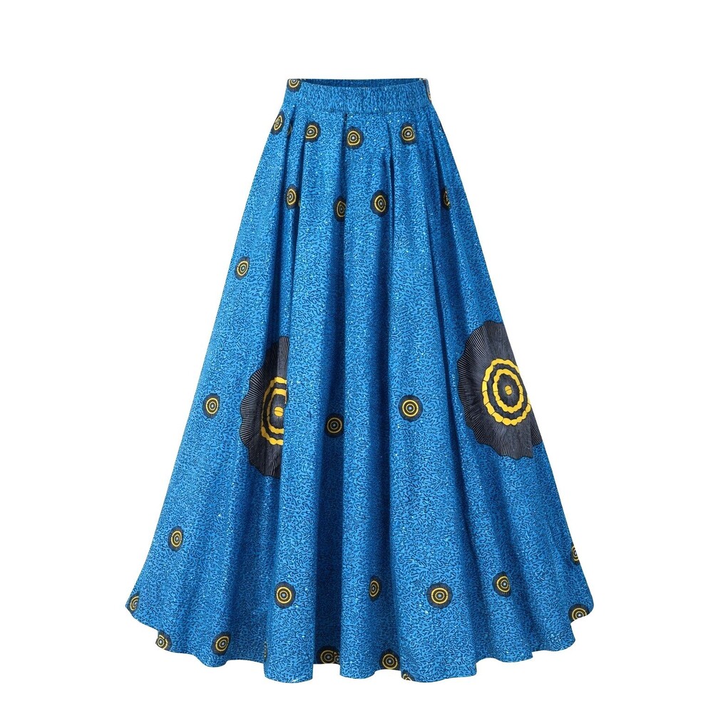 NWOT Francis + Benedict Women's Maxi Skirt Full Length Sm Embry Empower Blue